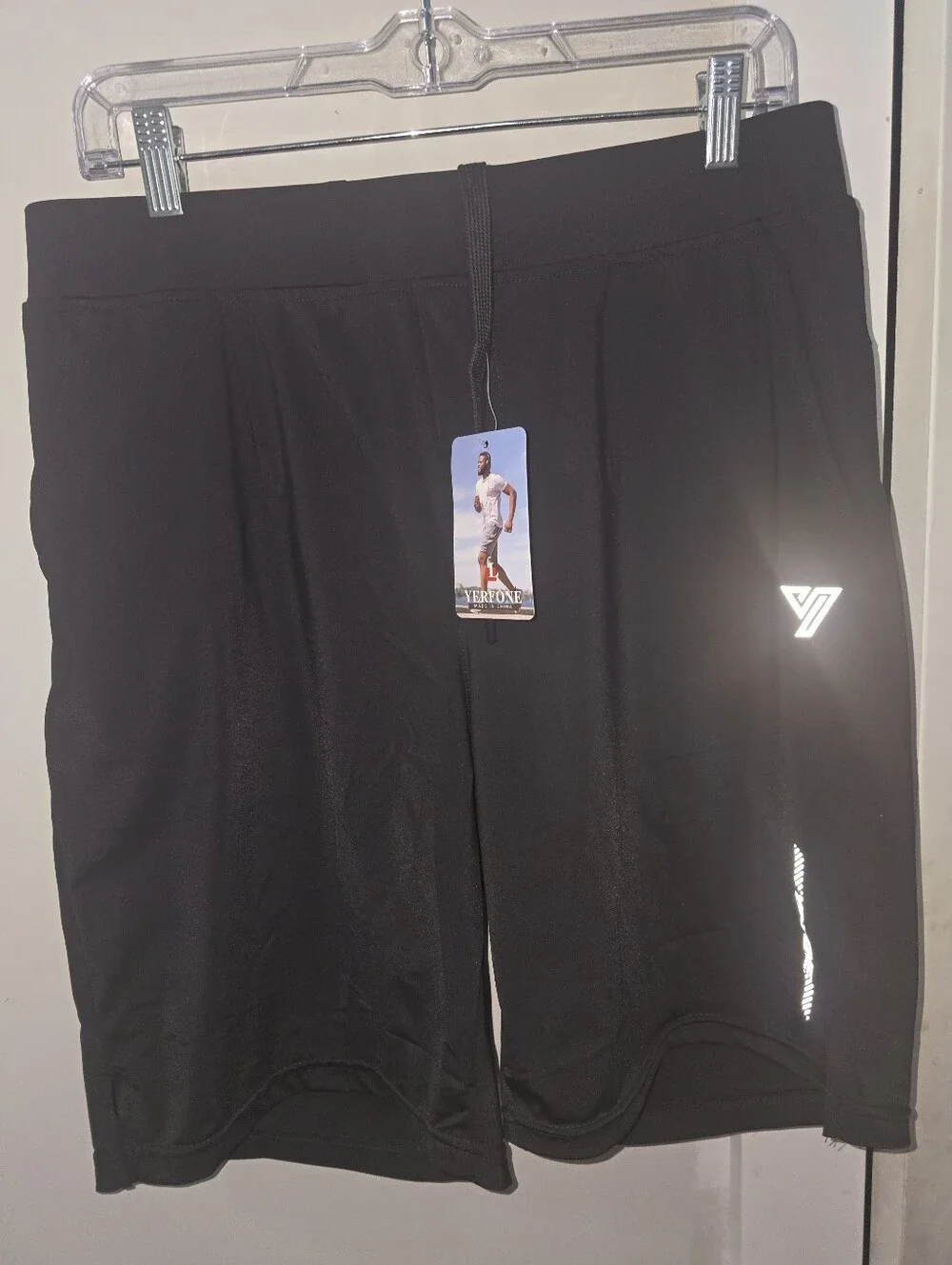 Yerfone Men's Black Athletic Shorts 7